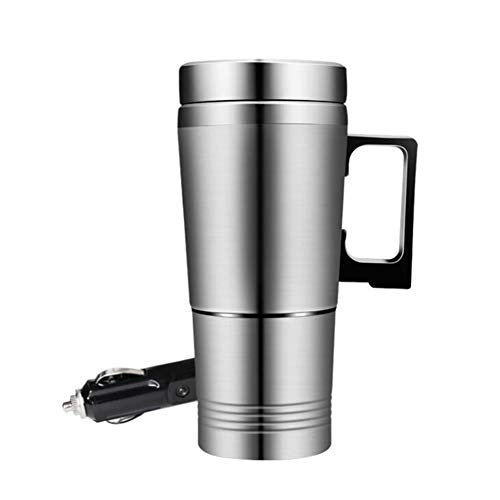 ihreesy 300ML Car Electric Kettle,24V Stainless Steel Cigarette Lighter Heated Travel Mug Portable Car Water Cup Warmer Insulated Bottles for Water Milk Coffee Tea