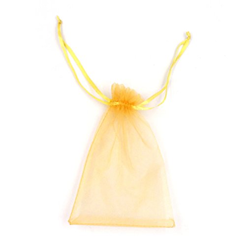 Image of ATCG 50pcs 8x12 Inches Large Drawstring Organza Bags Decoration Festival Wedding Party Favor Gift Candy Toys Makeup Pouches (Gold)