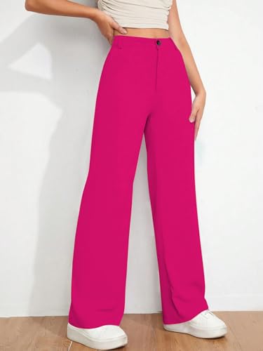 Image of Toochki Trousers for Woman Pants Women's Formal Office Korean | Black Track Pant | Straight | Cotton Spandex Stretchable Trouser | High-Waisted Bottom Wear