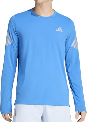 adidas Men's ADI365 Running Iconic Long Sleeve, ray Blue, L
