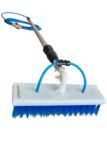 Image of Kenbrook Solar 6 Meter Long Solar Panel Cleaning Kit with 30 cm /1 Foot Nylon Brush Lightweight & 180 Rotatable Brush Head, Water Fed PU Pipe & Adjustable Telescopic Extension Pole from 2 to 6 Meters