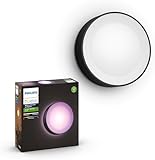 Philips Hue Daylo White & Colour Ambiance Smart LED Outdoor Wall Lighting, for Home Garden, Patio. [Black] Works with Alexa