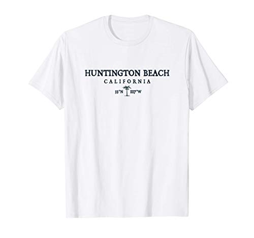 Regalo di Huntington Beach California Palm Tree Surf Beach Maglietta