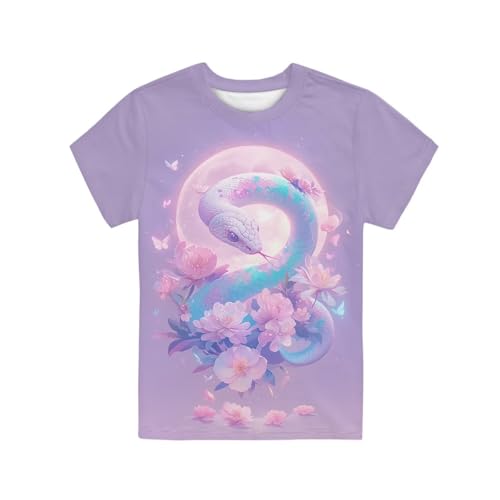 Image of Kids Graphic T-Shirt Boys Girls Novelty Tees Top Short Sleeve Shirts Summer Blouses 3-16