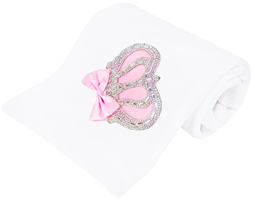 Image of Lilax Baby Girl Newborn Jewels Crown Swaddle Receiving Blanket Pink
