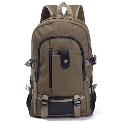 Canvas Travel Backpack, Large Capacity Leisure Daypack, Fashion Sports Rucksack (Brown)