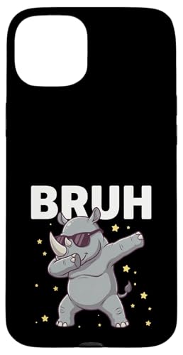 Bruh Dabbing Rhino �T���O���X �ʔ��� �_�r���O ���킢�� ���� �X�}�z�P�[�X iPhone 15 Plus �p