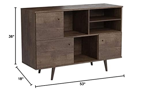 Midtown Concept 3-Cabinet Buffet, Distressed Brown #TOP7