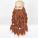 Synthetic Viking Dwarf Long Fake Beard and Mustache for Men 5 Braids Red Brown Cosplay Costume Beard