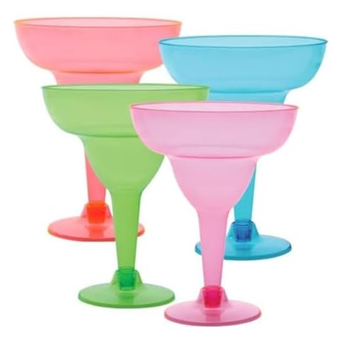 Party Dimensions Neon 12 Count Plastic Margarita Cup, 12-Ounce Cover
