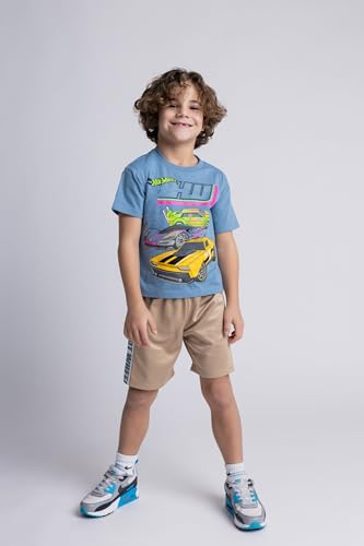 Image of Hot Wheels Boys' Athletic 2-Piece T-Shirt and Shorts Set Toddler to Big Kid