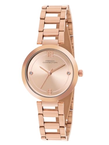 Image of French Connection Sunray Rose Gold Dial Round Analog Watch for Women - FCN01B