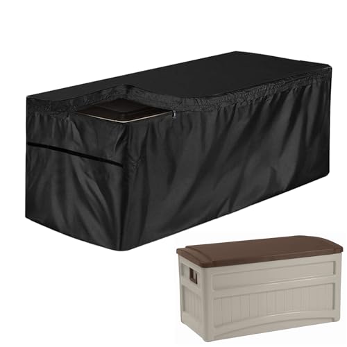 Vgvgaj 123 x 62 x 55 cm, cubierta para cajas de almacenamiento, caja de jardín negra, cubierta impermeable para exteriores