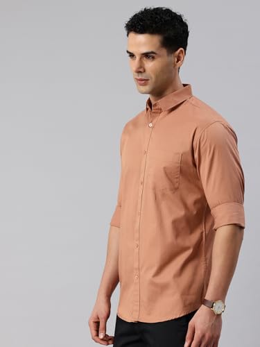 Image of Majestic Man Men's Cotton Slim Fit Solid Casual Shirt