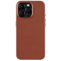 Docco Jette entworfen für iPhone 15 Pro Lederhülle, Echtlederhülle für iPhone 15 Pro, integrierte Magnete für kabelloses Laden-Braun – Ansicht 3