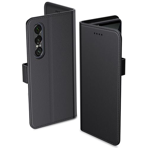 Aiziki Coque pour Sony Xperia 1 VII, Etui Protection Housse Premium en Cuir PU, [Pochette de Portefeuille] [Fermeture Magnétique] [Etui à Rabat]- Noir