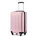 KONO Hartschale Koffer Trolley Rollkoffer Handgepäck Koffer Zwillingsrollen ABS Handgepäck Bordgepäck 4 Rollen, 55cm 20 Zoll(Pink)