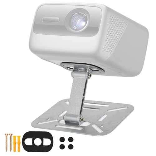 Image of YiePhiot Projector Foldable Stand, Desktop Projector Mount, Mini Ceiling Wall Projectors Mount Stand Compatible with QKK, DR.J, DBPOWER, Anker, AAXA, Jinhoo, PVO, TMY, and Other (Silver)