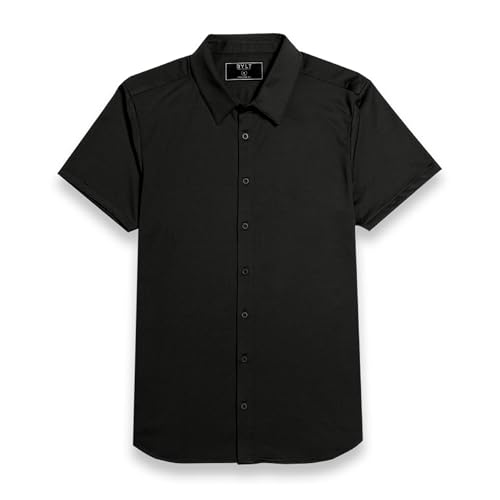 BYLT Exec Button Down Men's Short Sleeve Casual Dress Shirt - Professional Stretch Moisture Wicking Business Formal