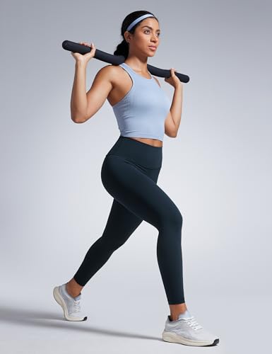 CRZ YOGA Women Butterbreeze Workout Leggings 25 Inches - High Waisted Tummy Control Athletic Gym Yoga Running Cycling Pants True Navy Medium - Thumbnail 4