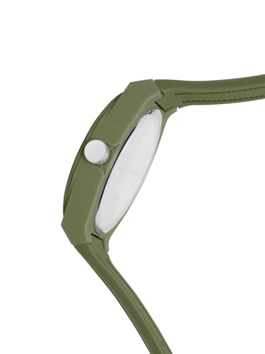 Image of French Connection Flex FW25 Men's Analog Watch, 43mm Green Silicone Strap, Sunray Green Dial - FC196N