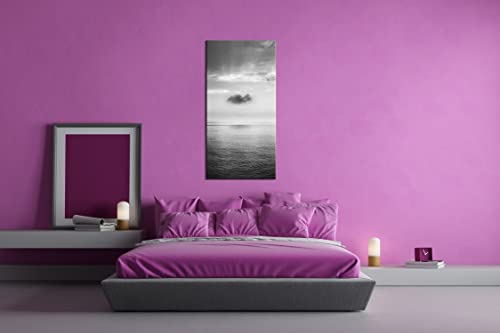 Impression numérique panorama pour salon moderne grand tableau noir et blanc 120 x 60 cm