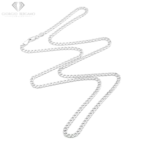 Giorgio Bergamo 925 Italian Sterling Silver 2mm - 10mm Solid Cuban Chain, ITProLux Curb Link Necklace & Bracelet2