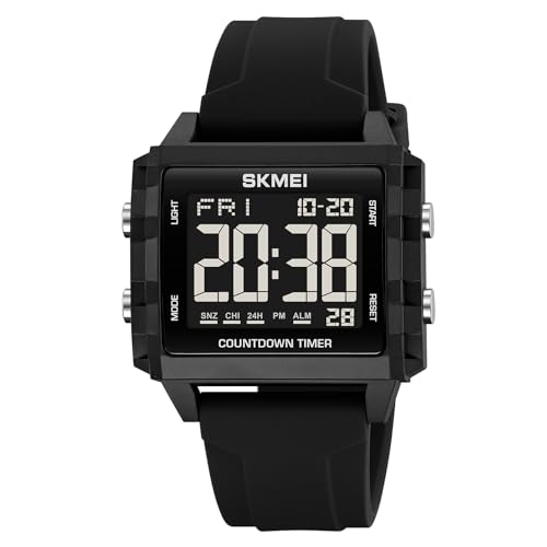 FANMIS Unisex Square Digital Watch Outdoor Sports Watch Military Tactics Multi Function Watch LED Electronic Large Waterproof Watch Candy Color Wrist Watch2
