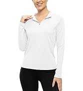 BGOWATU Long Sleeve Polo Shirts for Women, UPF 50+ Sun Protection Hiking Athletic Shirts, 1/4 Zip...