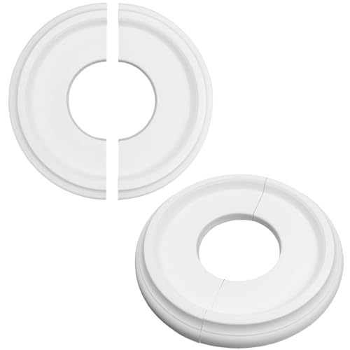 Image of PU Ceiling Medallions 2Pcs, 9.84 Inches x 3.8 Inches, White | Split Type, Paintable, Fits 3.8 Inches Canopy, European Vintage Carving Style, Made of Synthetic Foam