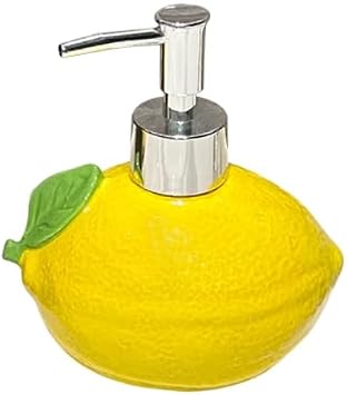 Lemon Soap Dispenser Lotion Bottle Ceramic Liquid Dispenser,400ml,13oz