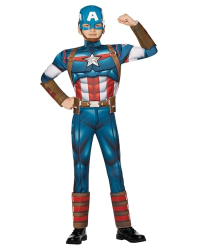 Spirit Halloween Kids Captain America Costume, Officially Licensed, Avengers, Marvel Rivals Superheroes, Boys, Size CHILD LARGE Standard, Multicolor