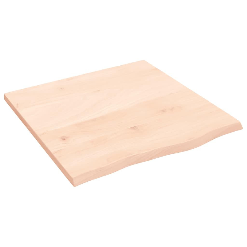 Piano di appoggio 60 x 60 x 2 cm, in legno massello di rovere non trattato, piano di ricambio per tavolo da cucina, tavolo da giardino, tavolino da caffè