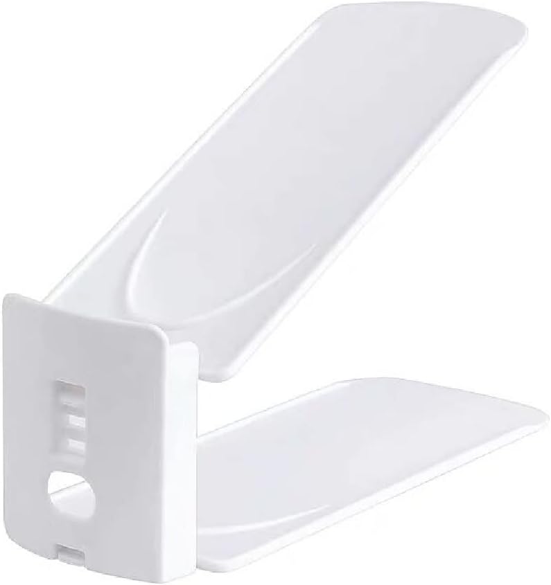 Shoe Holder 5pcs Adjustable Storage Shoe Rack Double-Layer Shoe Holder Bedroom Space-Saving Home Dormitory Artifact Storage Shoe Space Saving, Non-Slip (Color : Grey) (White)