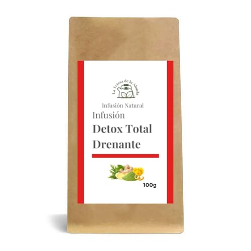 Infusión Detox Total Drenante 100g – Té Pu Erh, Té Verde Sencha y Matcha – Drenante Natural, Antiinflamatoria, Quema Grasa, Detox y Diurética – Infusión a Granel 100% Natural