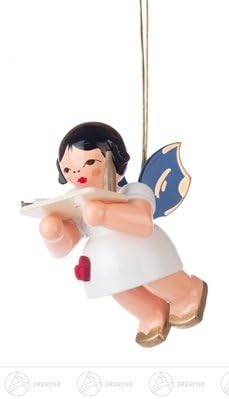 Tree Decoration Hangings Heart Gel with Syringe, Blue Wings Width x Height of x Depth 3 cmx5 cmx3,5 cm ore Mountains Christmas Tree Decoration Tree Decoration