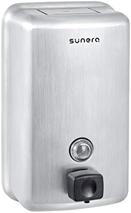 SUNERA 304 Stainless Steel Liquid Soap Dispenser Commercial Soap Dispenser Wall Mount Soap Dispenser, Manual Bathroom Soap Dispenser