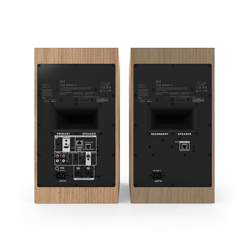Image of Klipsch The Nines II Dolby Atmos 8 inch Powered Speakers Red Oak (Pair)