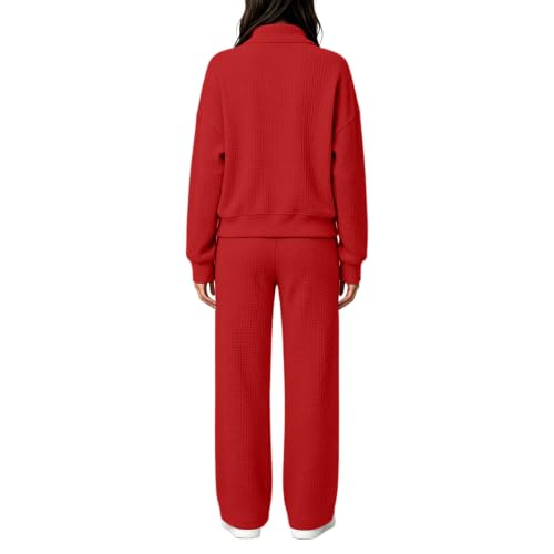 eoeioa Waffle Lounge Set Women Two Piece Casual Fall Work Outfits 2026 - image 3