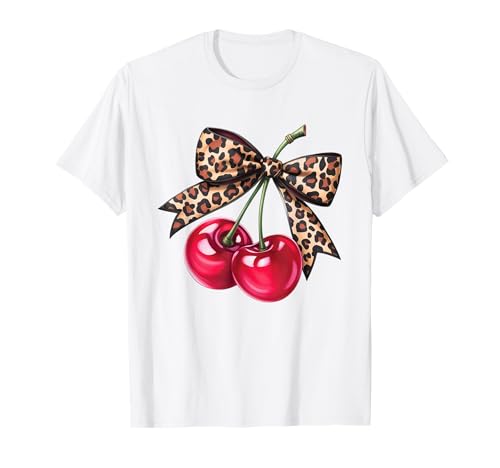 Rockabilly mit Leopardenmuster und Schmetterlings-Motiv, Retro-Design, Obst, Damen T-Shirt