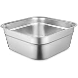yeesport Stainless Steel Washing Up Bowl, Multi-Purpose Dish Tub for Sink, Large Square Container for Kitchen, Vegetable Washing Basin, Durable Dishpan for Home