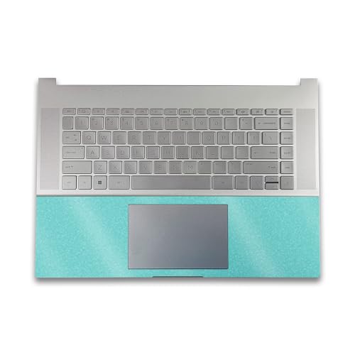 Image of Glossy Glitter Gaming Skin Compatible with HP Envy x360 16 inch (2023) - Solid Turquoise - Premium 3M Vinyl Protective Wrap Decal Cover - Easy to Apply | Crafted in The USA by MightySkins