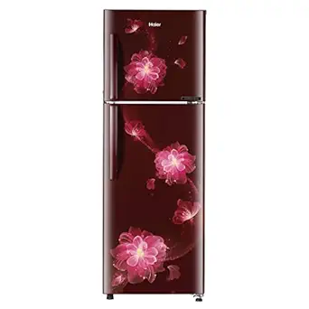 Haier 258 L 2 Star Frost Free Double Door Convertible Refrigerator Appliance (HEF-25TRFF, Red Blossom, 2022 Model)