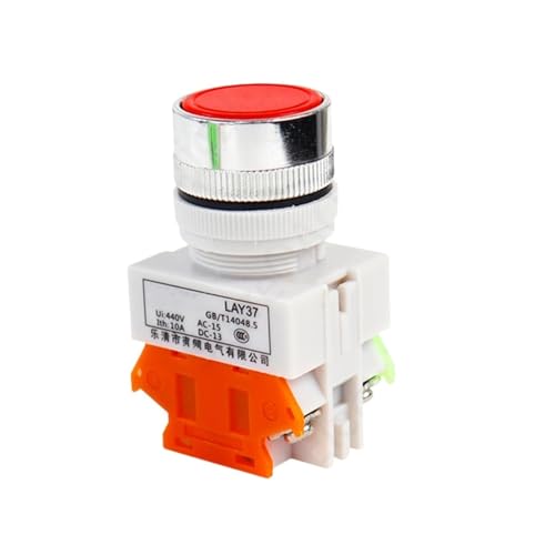 Interrupteur à bouton LAY37 Y090 22mm 1NO 1NC commande rouge réinitialisation automatique