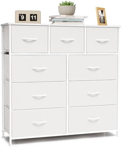 Crestlive Products White Dresser, Tall Dresser for Bedroom, Closet Dresser Fabric Organizer for H...