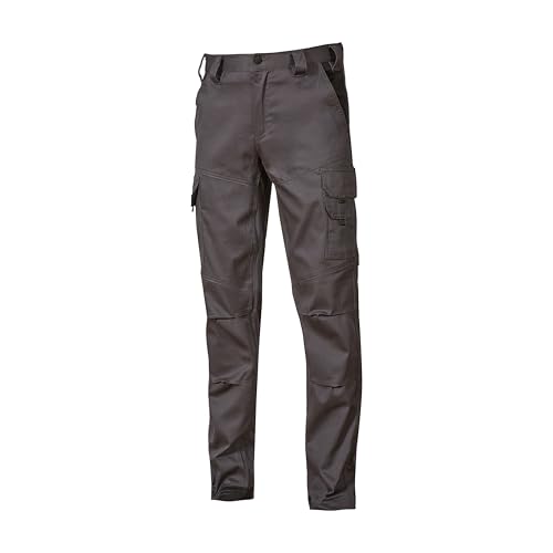 U-Power ST211GI Linea Smart Modelo Guapo Pantalones de Trabajo, 98% Algodón/2% Spandex, Grey Iron, L Tamaño