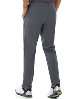 33,000ft Men's Golf Trousers Lightweight Golf Pants Stretch Quick Dry Breathable Work Causual Pants for Golfing with Pockets Grey 36W*30L