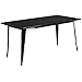 Flash Furniture 31.5'' x 63'' Rectangular Black Metal Indoor-Outdoor Table