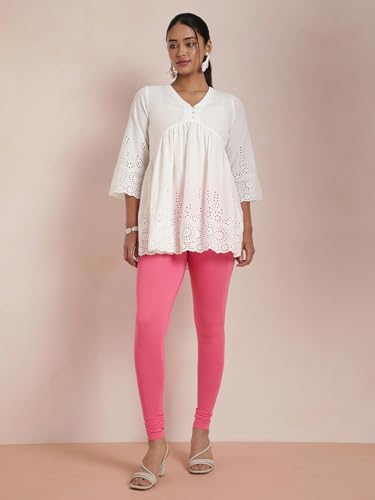 Image of TWIN BIRDS Tailored Cut and Classic Fit Super Stretchable Elastane Fabric Churidar Leggings for Women