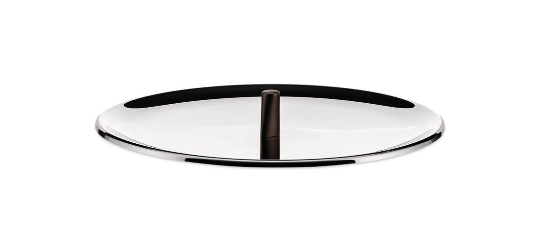 Alessi edo Lid with knob, diameter 16, steel,brown